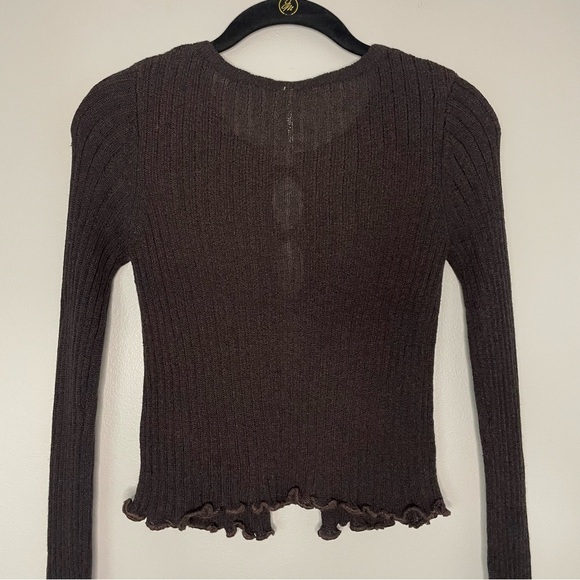 Free People Chocolate Brown Erica Cardigan - Picture 6 of 15